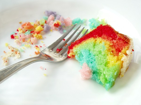 rainbow cake crumbs