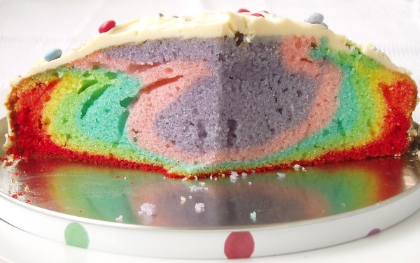 rainbow cake cut