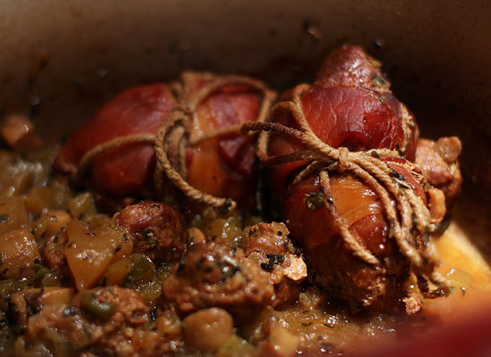 apple sausage parcels