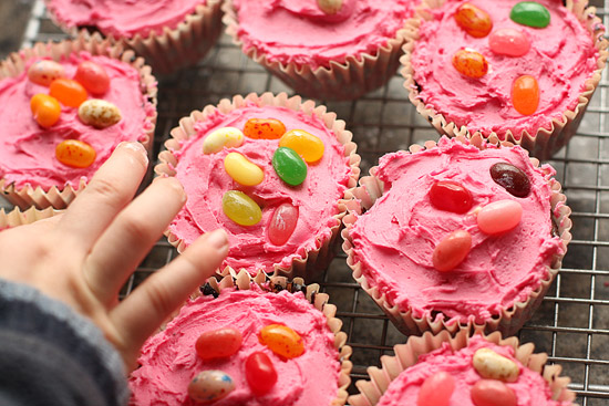 pink jelly belly cupcakes